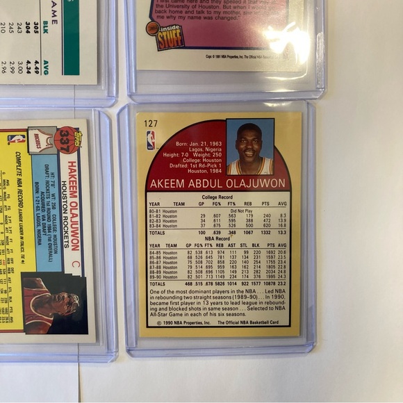 Lot of 9 90s Hakeem Olajuwon NBA Basketball Trading Cards Houston Rockets Akeem - Picture 9 of 16